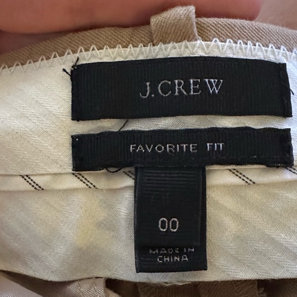 J. Crew Favorite Fit Tan Bristol Pants Stretch Trousers - Size 00 - Picture 7 of 7